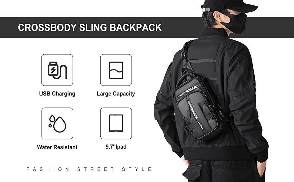 Sling Bag with USB Charging Port - APEXPRIME