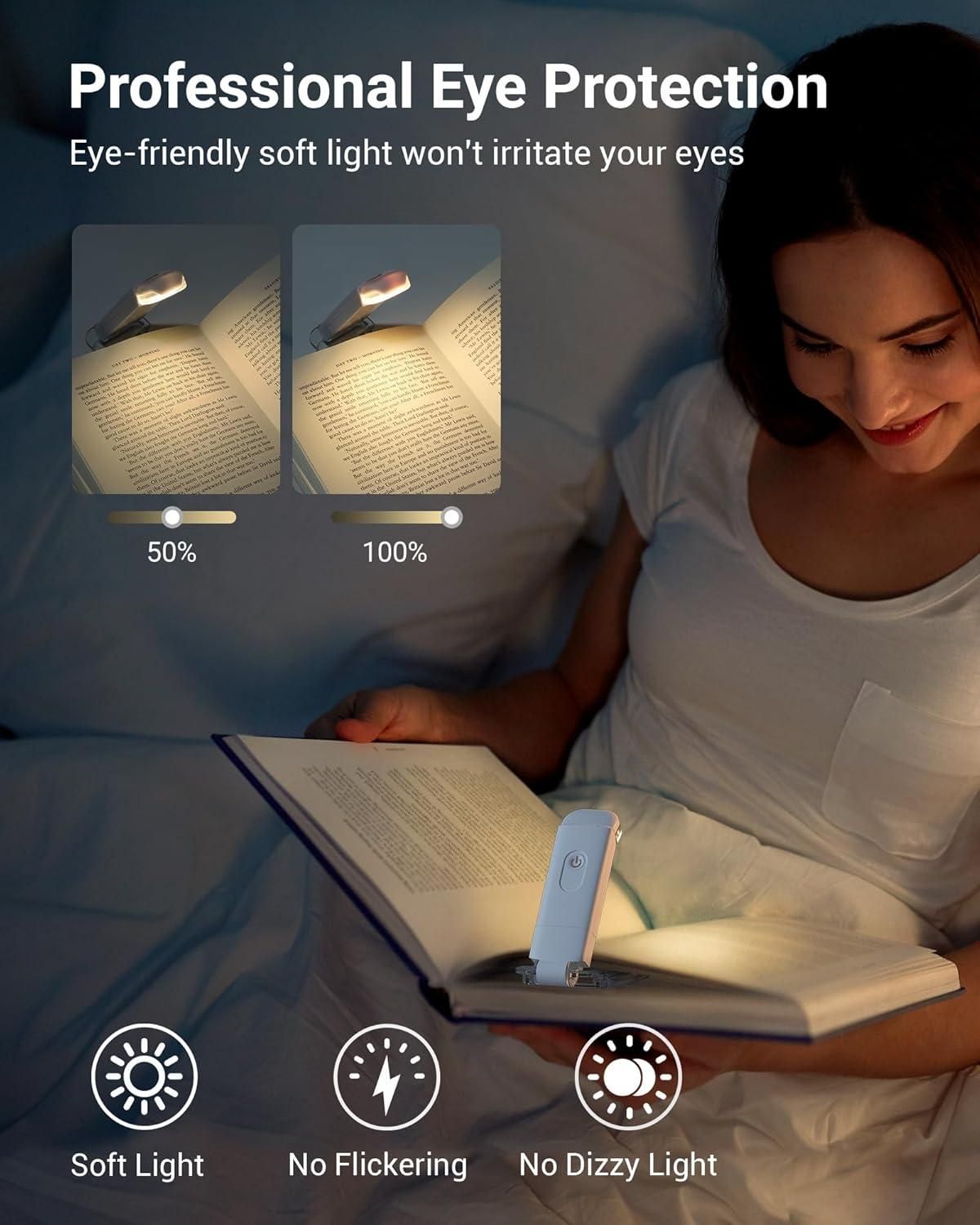 Book Reading Light With Brightness Adjustable For Eye-Protection [Rechargeable] - APEXPRIME